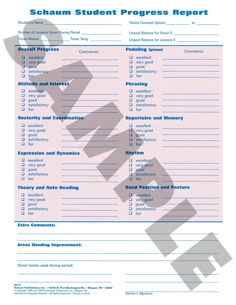 Student Progress Report
